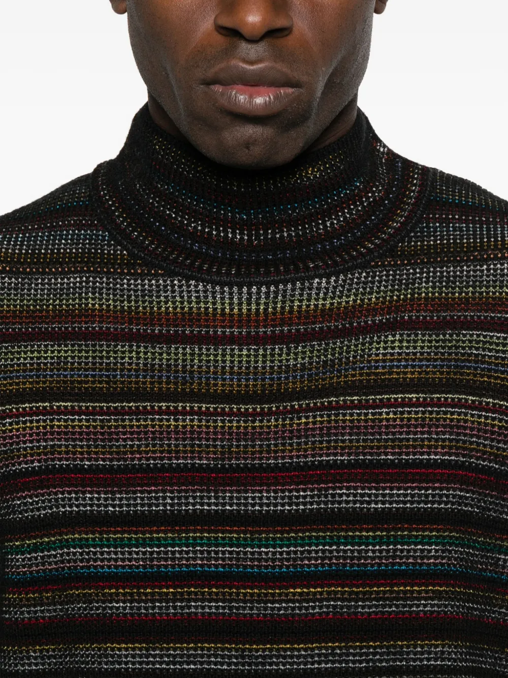 Paul Smith High-neck Striped Sweater In Multi