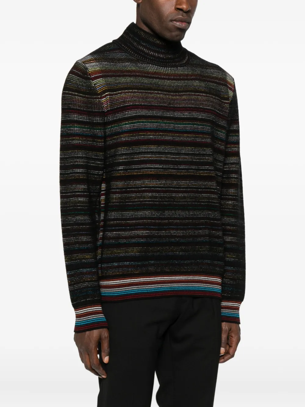 Paul Smith High-neck Striped Sweater In Multi