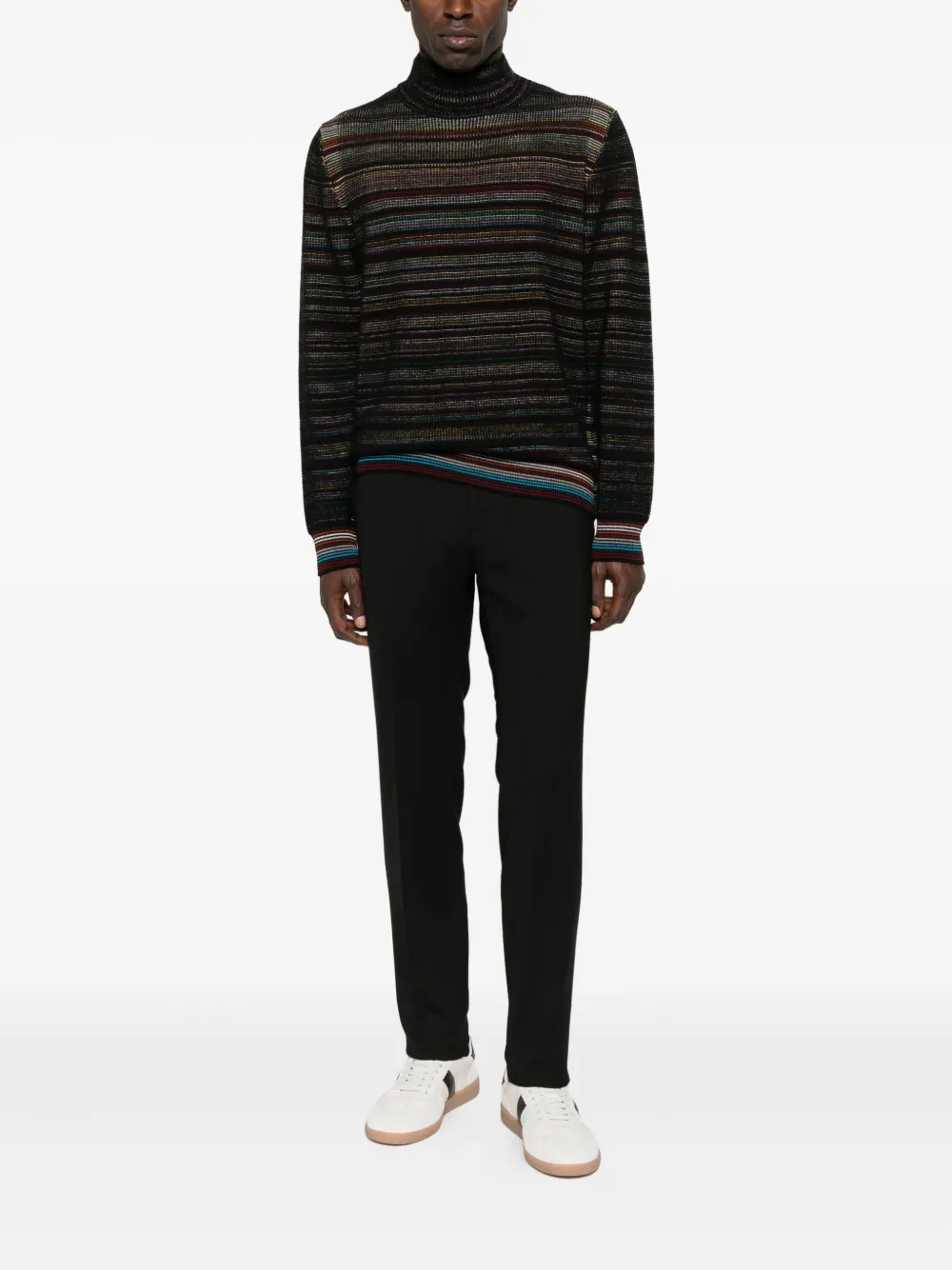 Paul Smith high-neck striped sweater - Zwart
