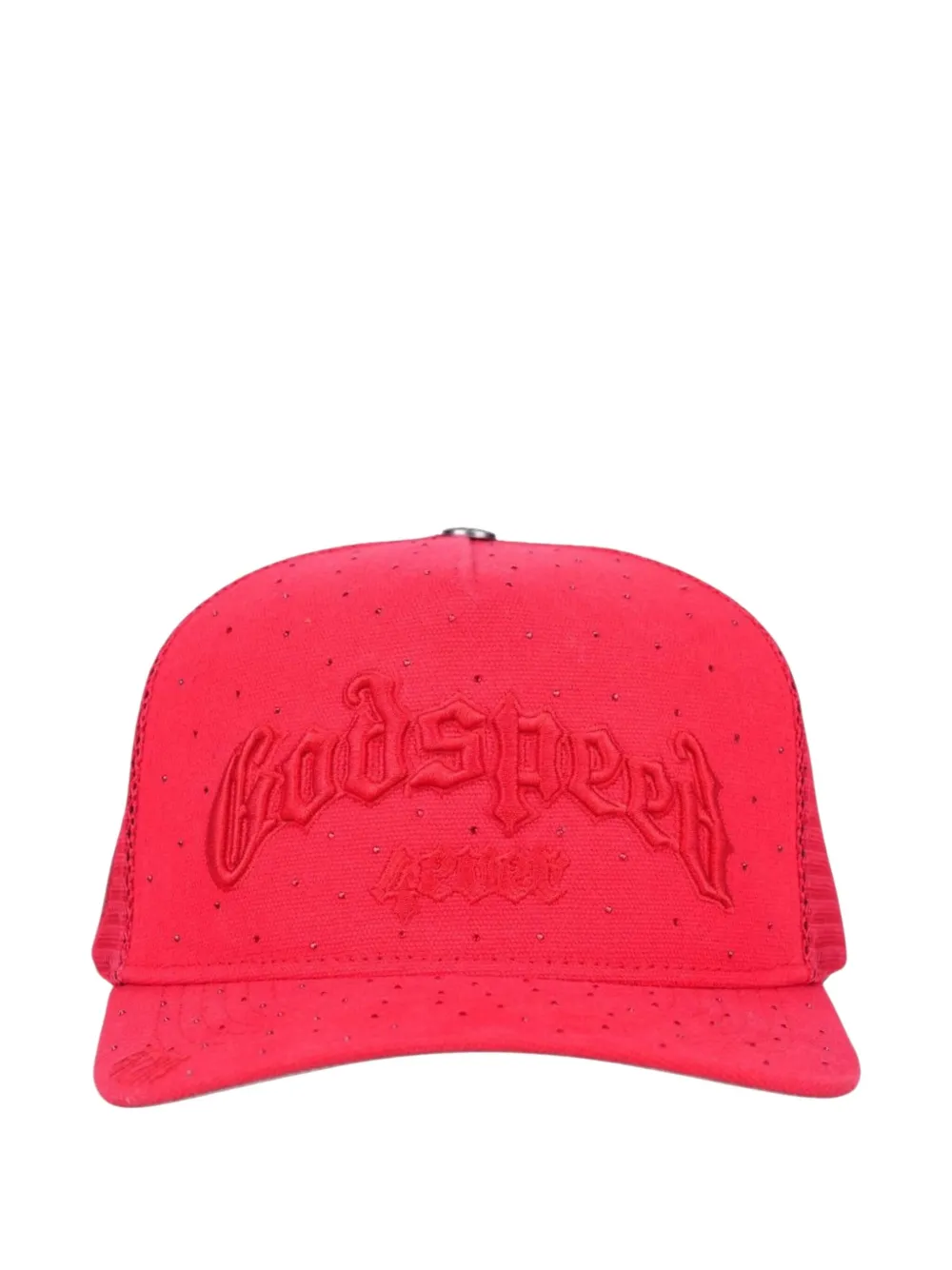 Godspeed Forever Trucker Embellished Baseball Cap In Red