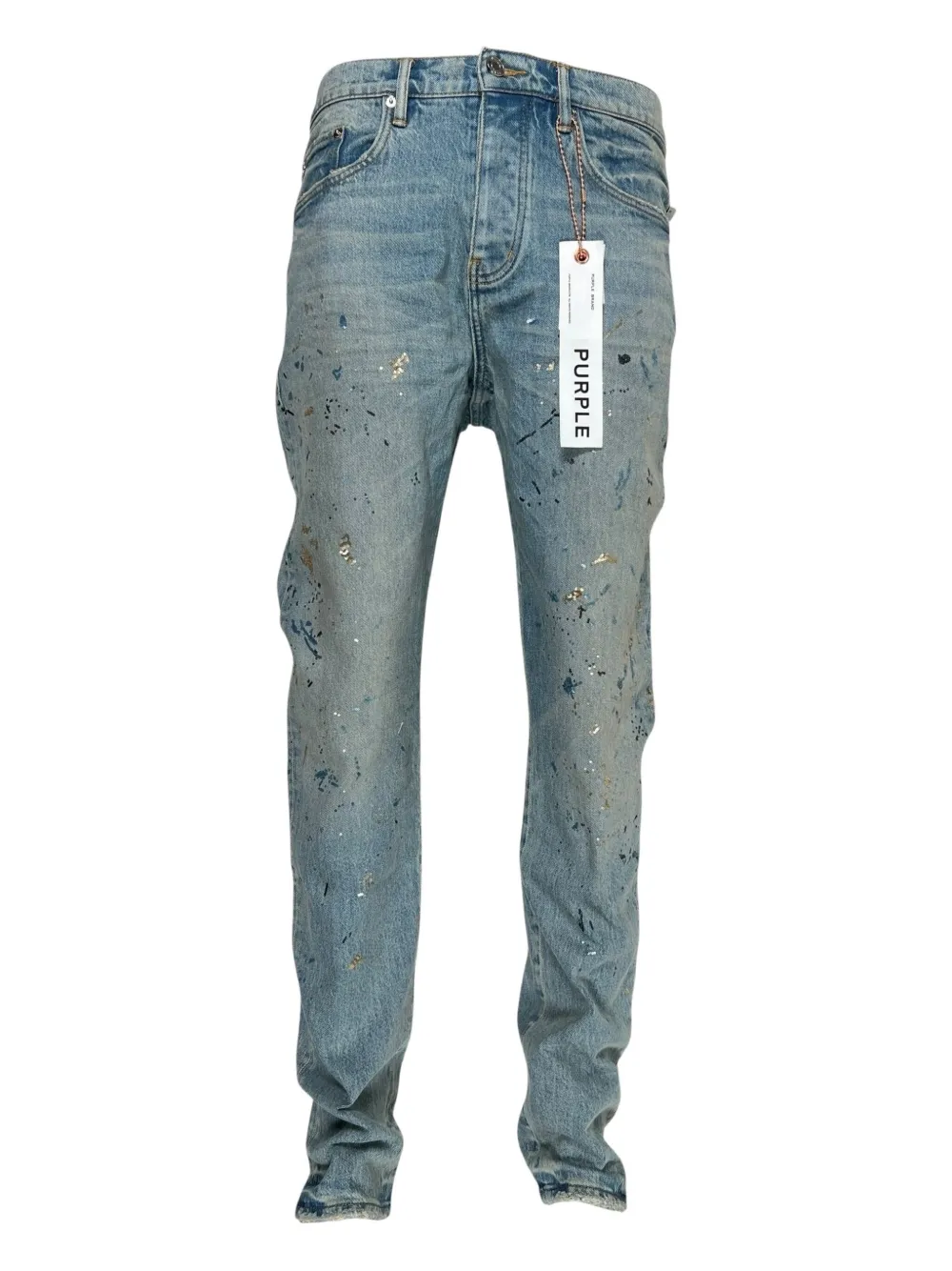 Purple Brand Paint-splatter Jeans In Blue