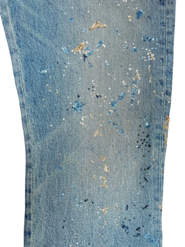 Purple Brand paint-splatter Jeans | Blue | FARFETCH CA