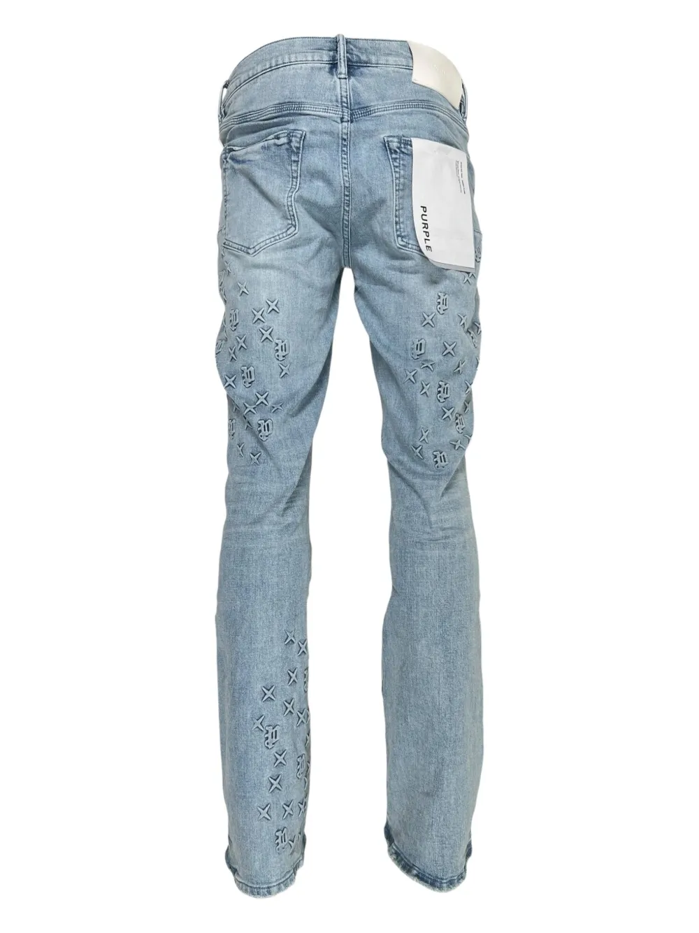 Purple Brand Embossed Flared Jeans In Blue