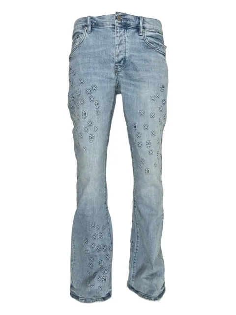 Purple Brand embossed flared jeans