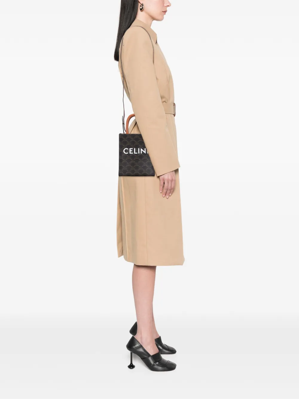 Celine Pre-Owned 2018-2025 Mini Triomphe Coated Canvas Vertical Cabas satchel | Pre-Owned | Image 2
