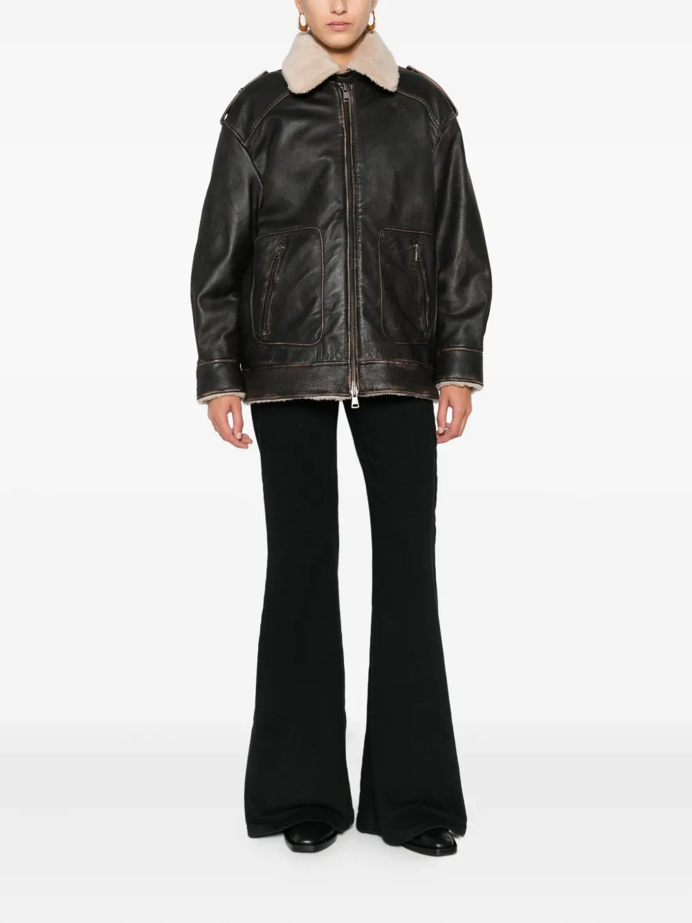 ERALDO shearling-collar leather jacket | Leather Jackets | Image 2