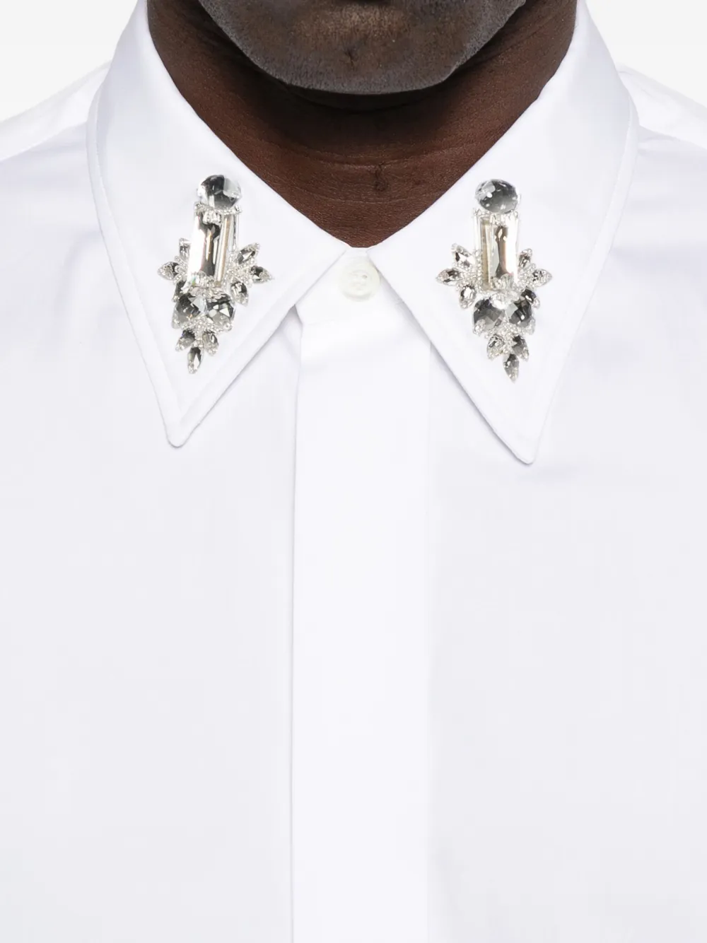 Alexander McQueen Overhemd met verfraaide kraag Wit