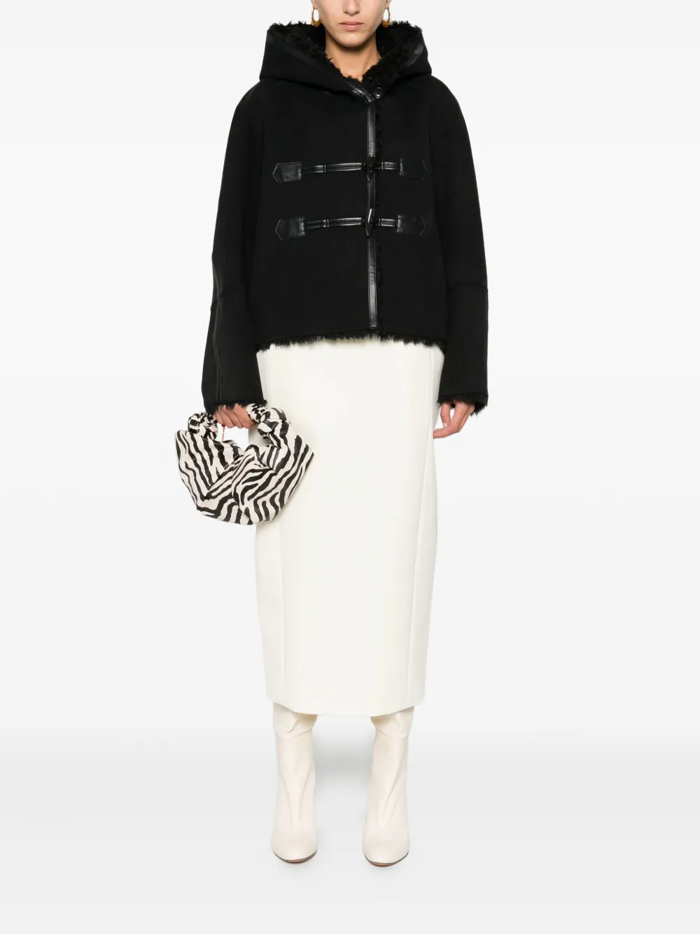 Low Classic hooded toggle-fastening coat | Faux Fur & Shearling Coats | Image 2