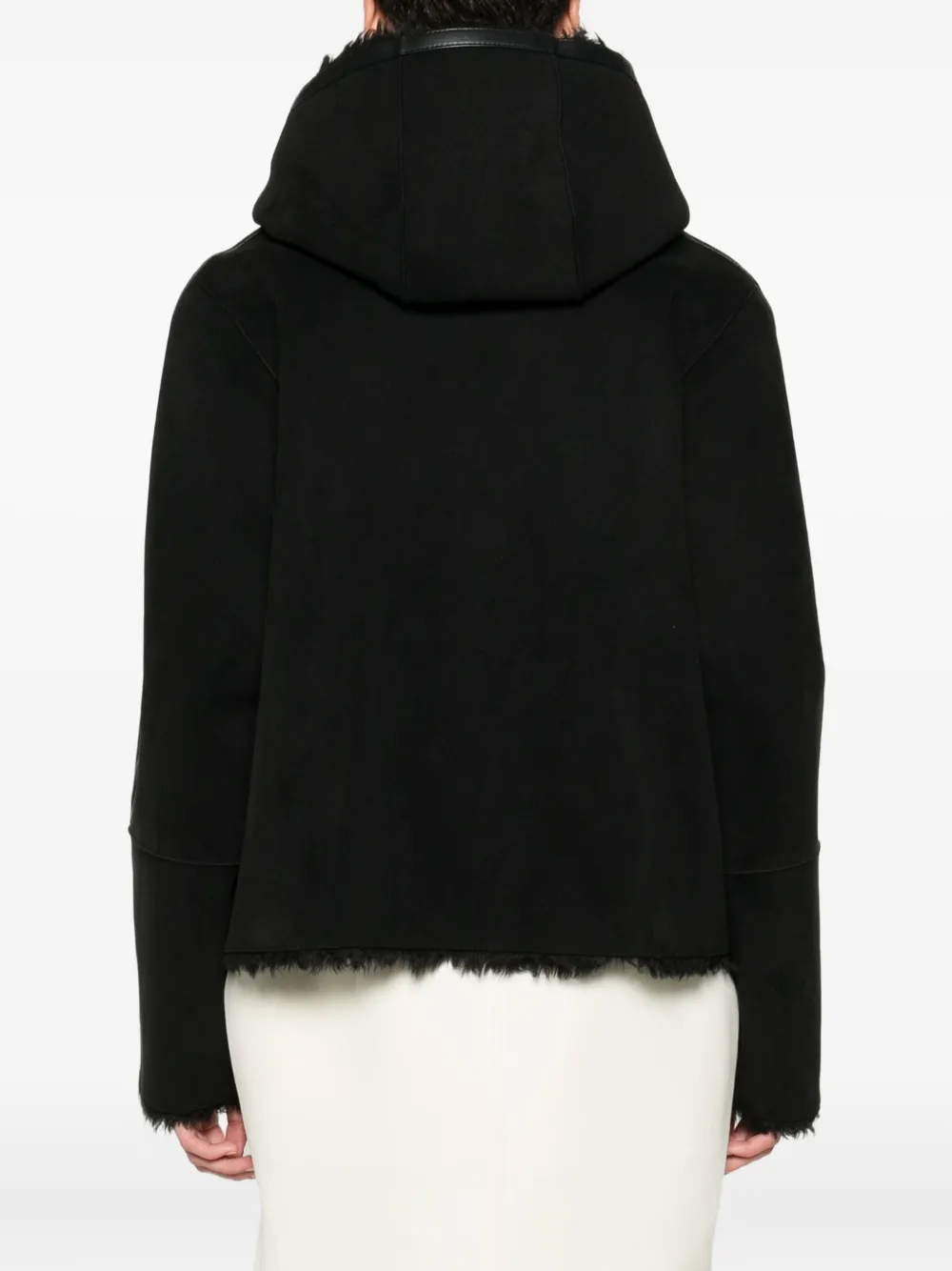 Low Classic Hooded Toggle-fastening Coat In Black