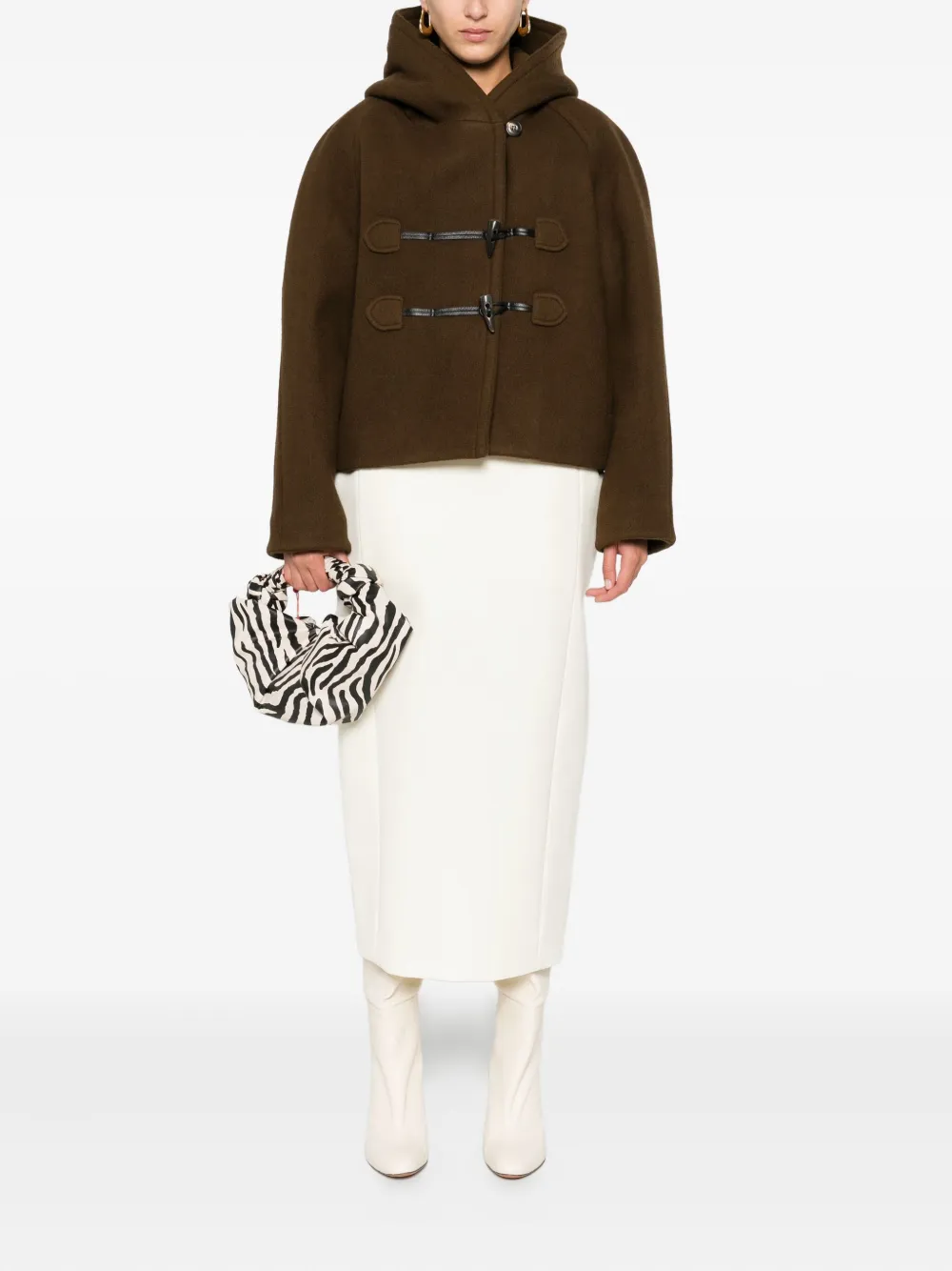 Low Classic Wool Blend Single-breasted Coat In Brown