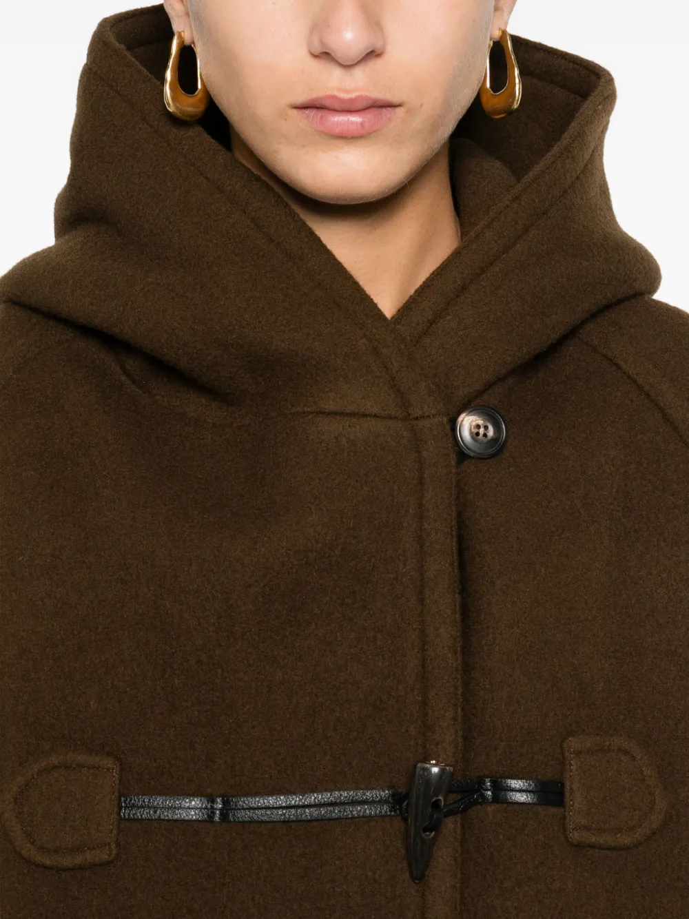 Low Classic Wool Blend Single-breasted Coat In Brown