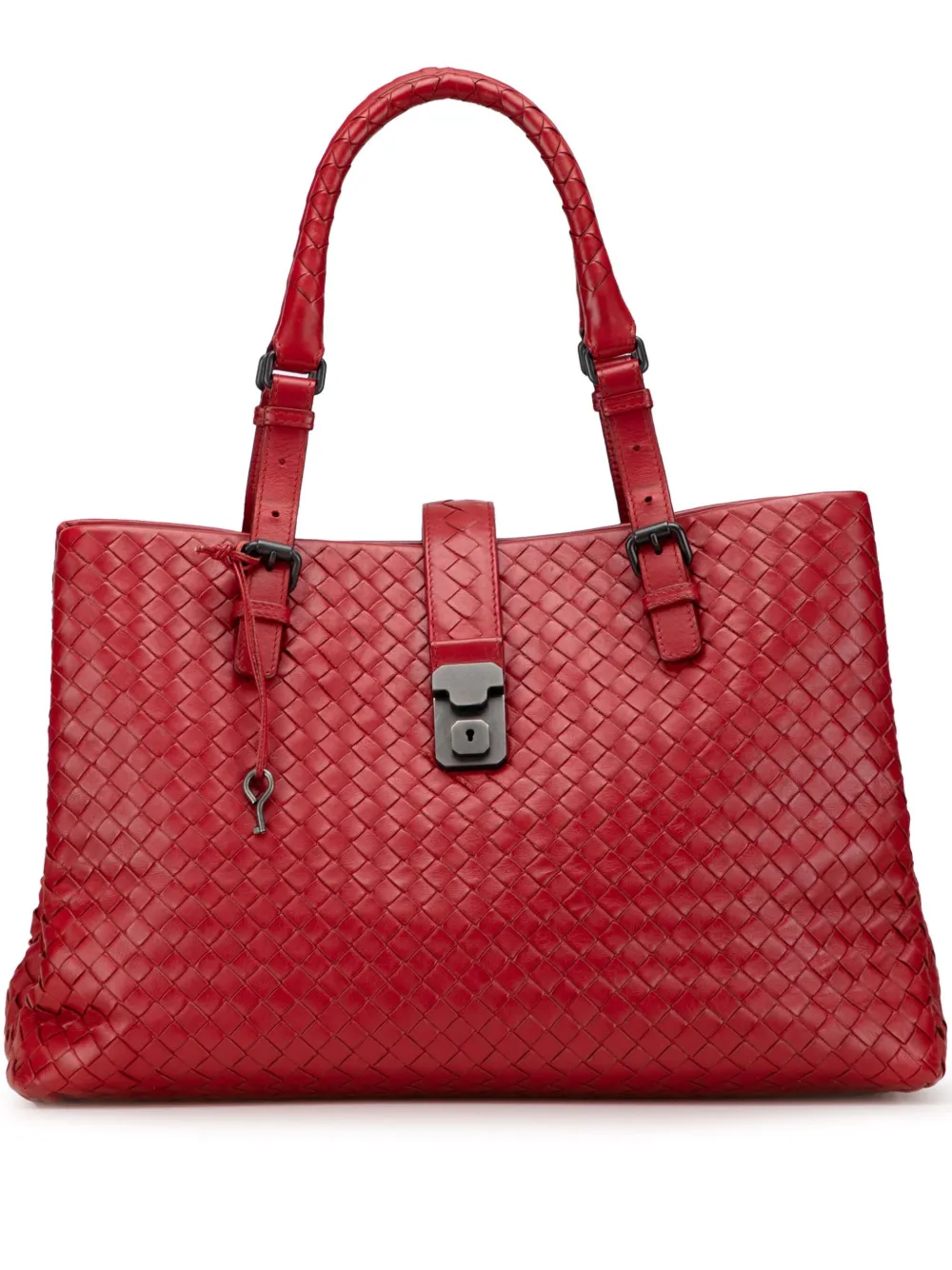Bottega Veneta Pre-Owned 2012-2025 Medium Nappa Intrecciato Roma tote bag | Red | Image 1
