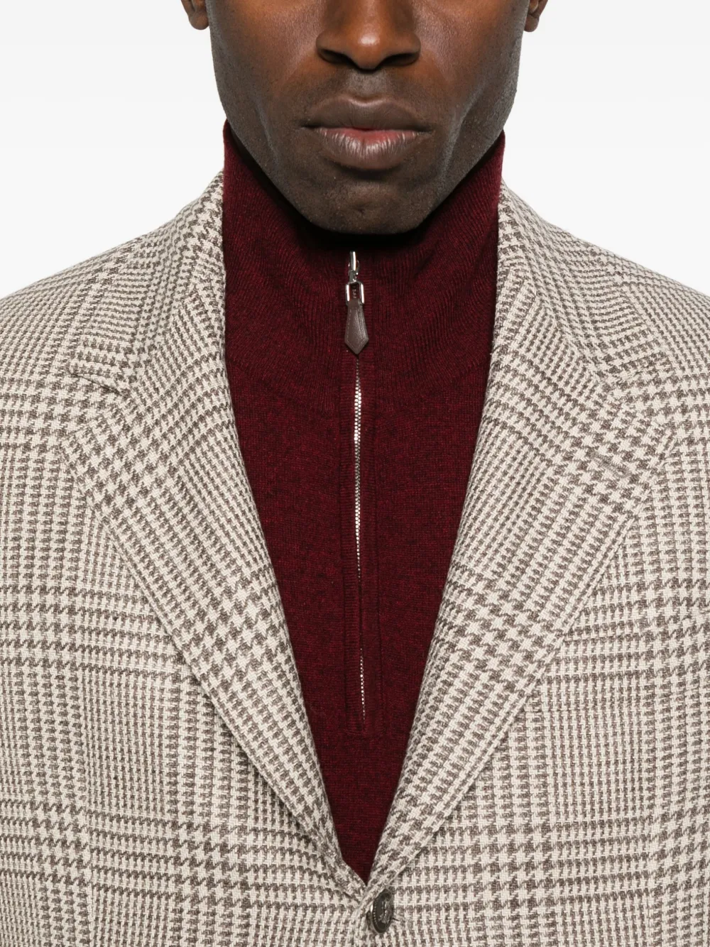 Brunello Cucinelli Single-breasted Check Blazer Clothing In Gray