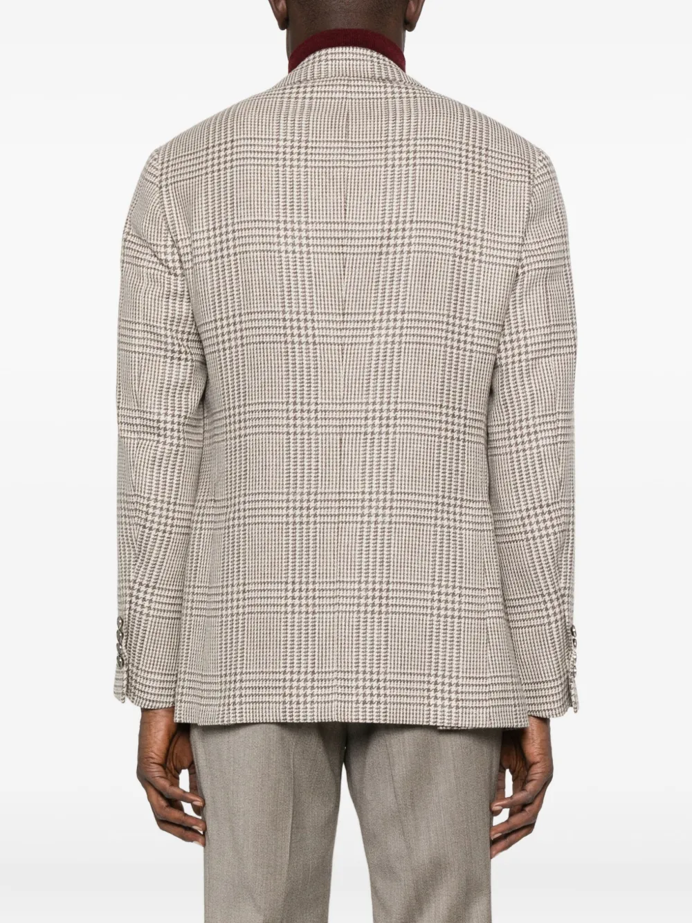 Brunello Cucinelli Single-breasted Check Blazer Clothing In Gray