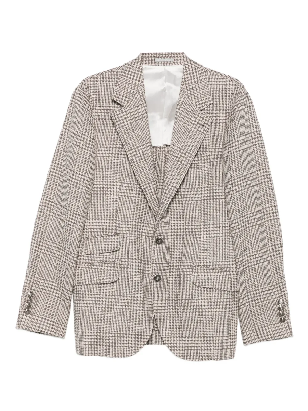 Brunello Cucinelli Single-breasted Check Blazer Clothing In Gray