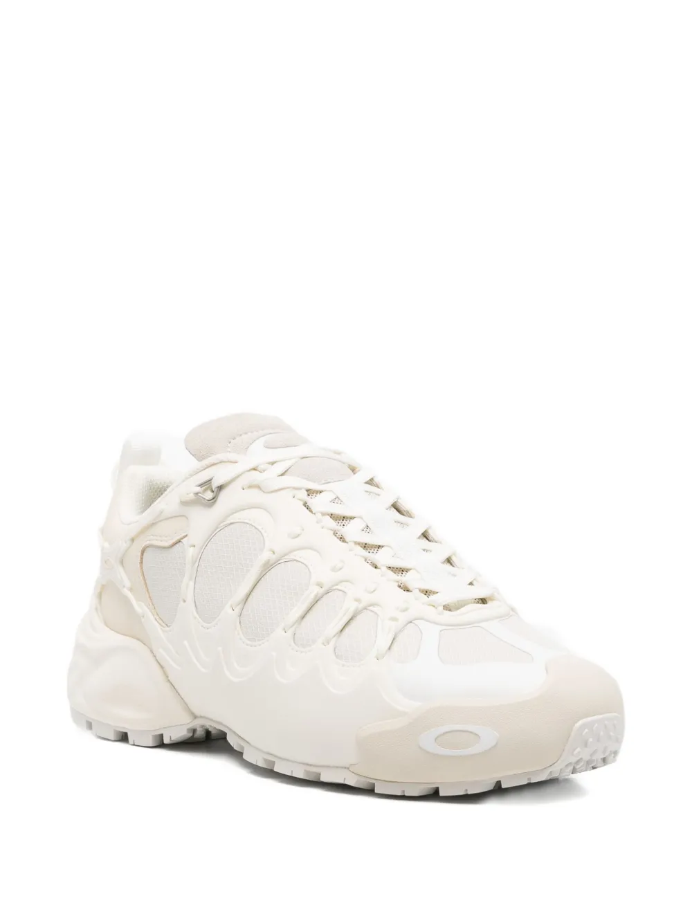 Junya Watanabe Technical Fabric Sneakers With Cage-like Overlay Design In White