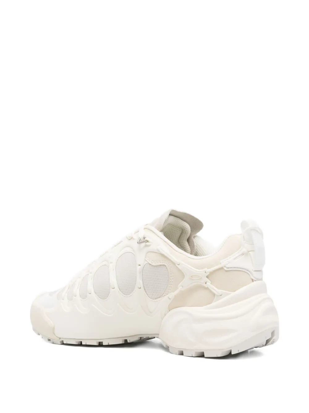 Junya Watanabe Technical Fabric Sneakers With Cage-like Overlay Design In White