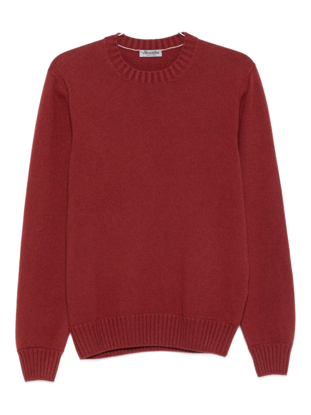 Vengera Round-neck Ribbed Sweater In Burgundy