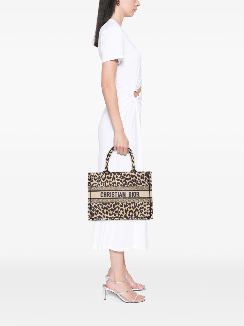 Christian Dior Pre-Owned 2022 Mizza Medium Embroidered Canvas Leopard Book tote bag | Pre-Owned | Image 2
