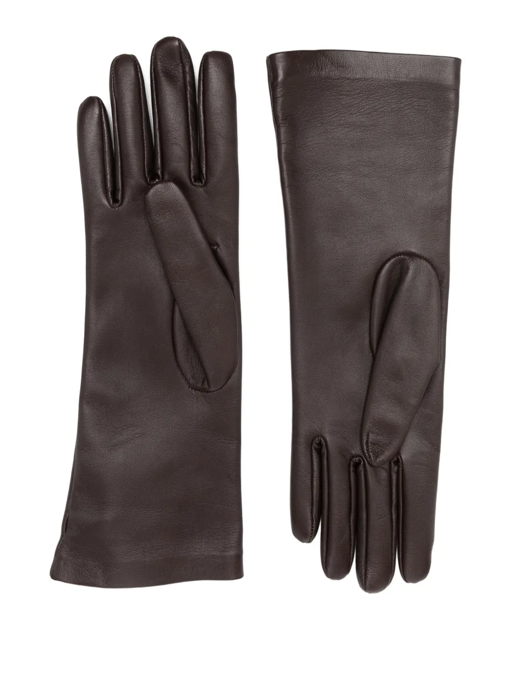 Khaite Remo Leather Gloves - Brown 