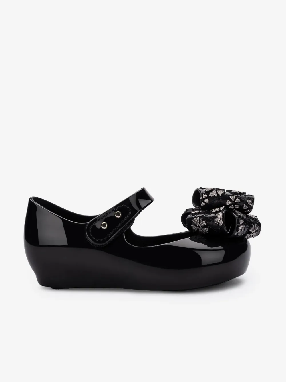 Mini Melissa bow-embellished ballerinas Black