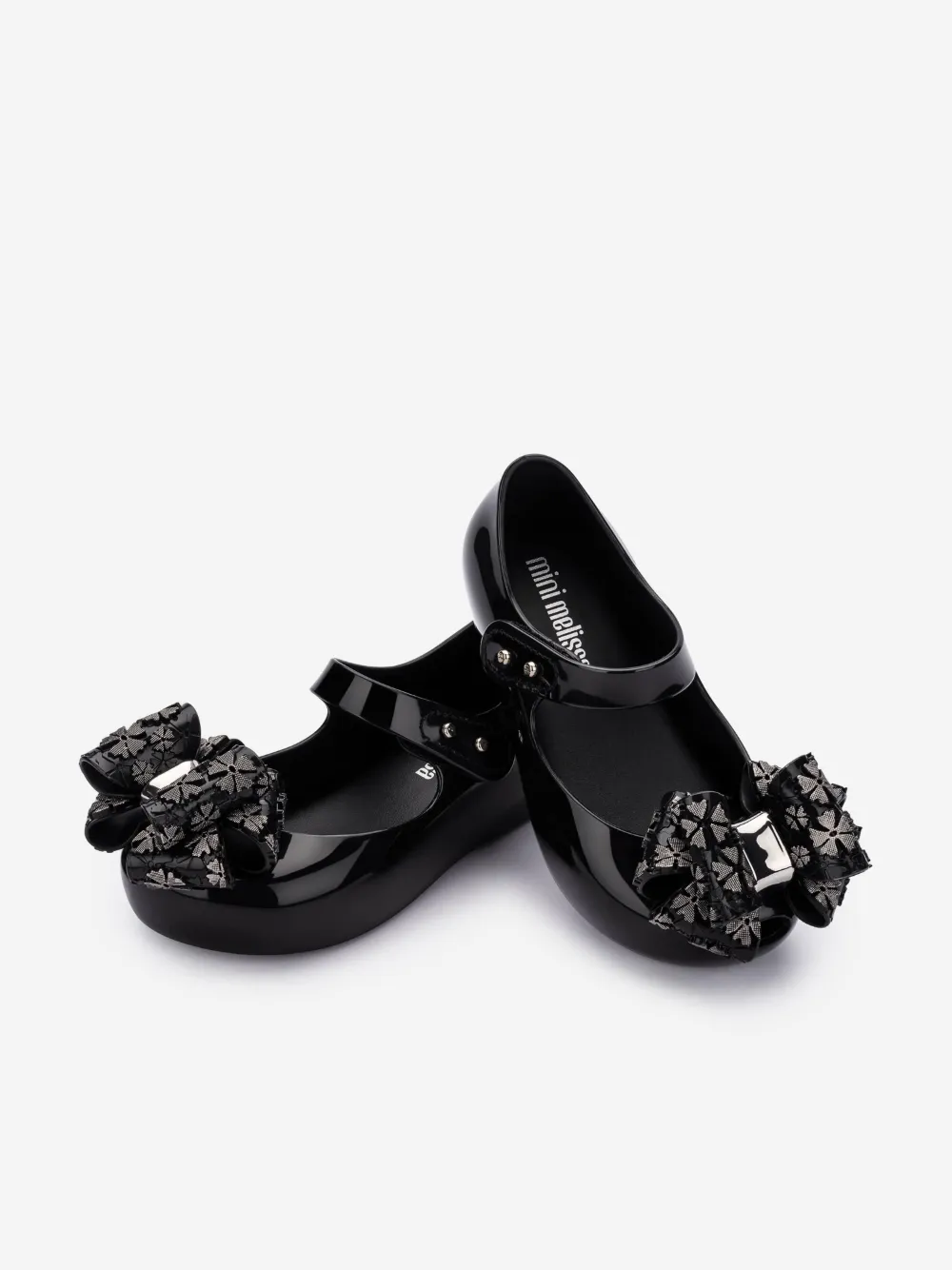 Mini Melissa Bow-embellished Ballerinas In Black