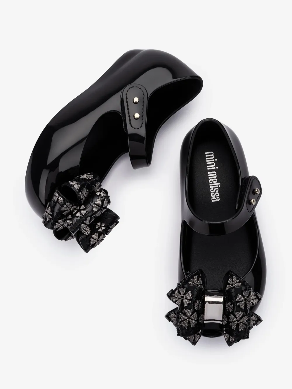 Mini Melissa Bow-embellished Ballerinas In Black