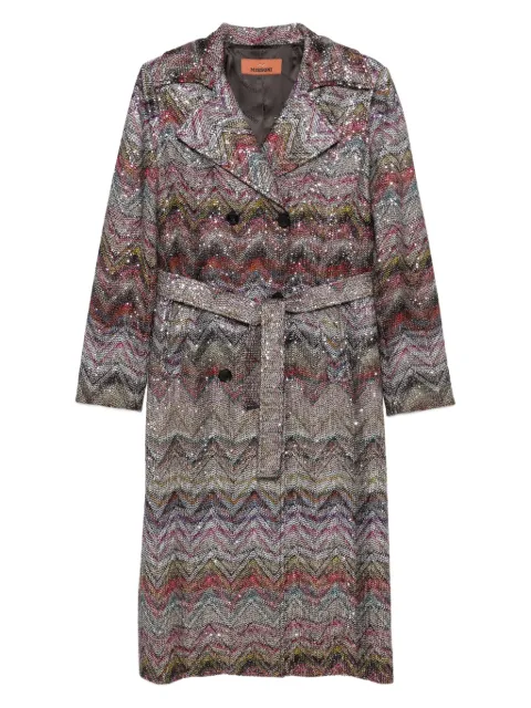 Missoni Multicolor viscose blend trench coat