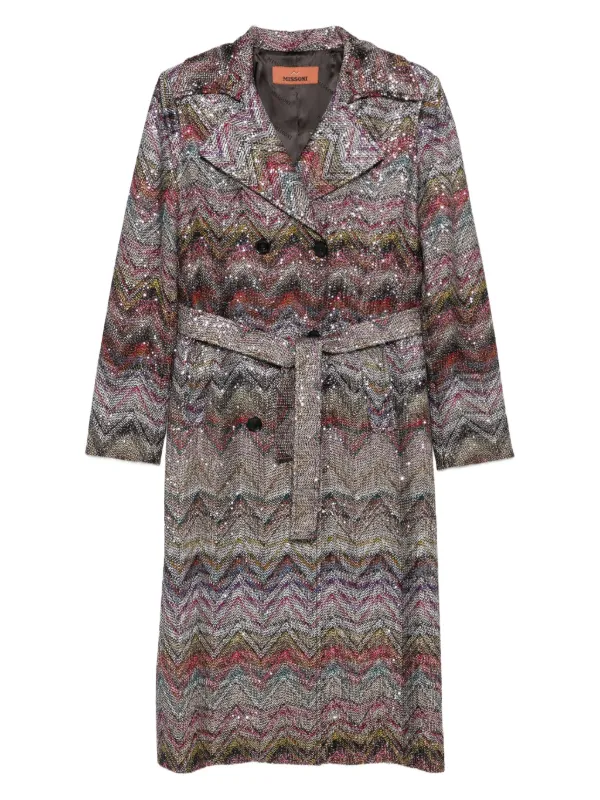 ホイップクリーム　MISSONI コート Made in Italy Missoni トレンチコート | グレー | FARFETCH JP