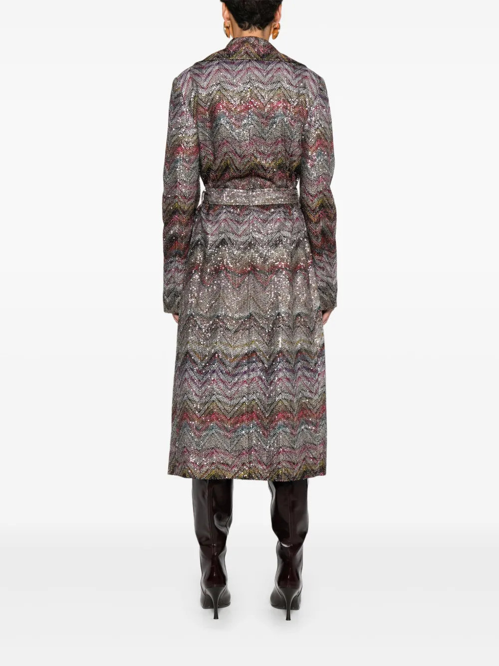 Missoni Multicolor Viscose Blend Trench In Multi