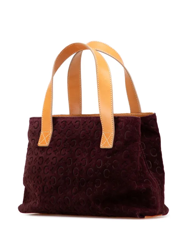 Celine Pre-Owned 2000 C Macadam Suede Handbag | Red | FARFETCH