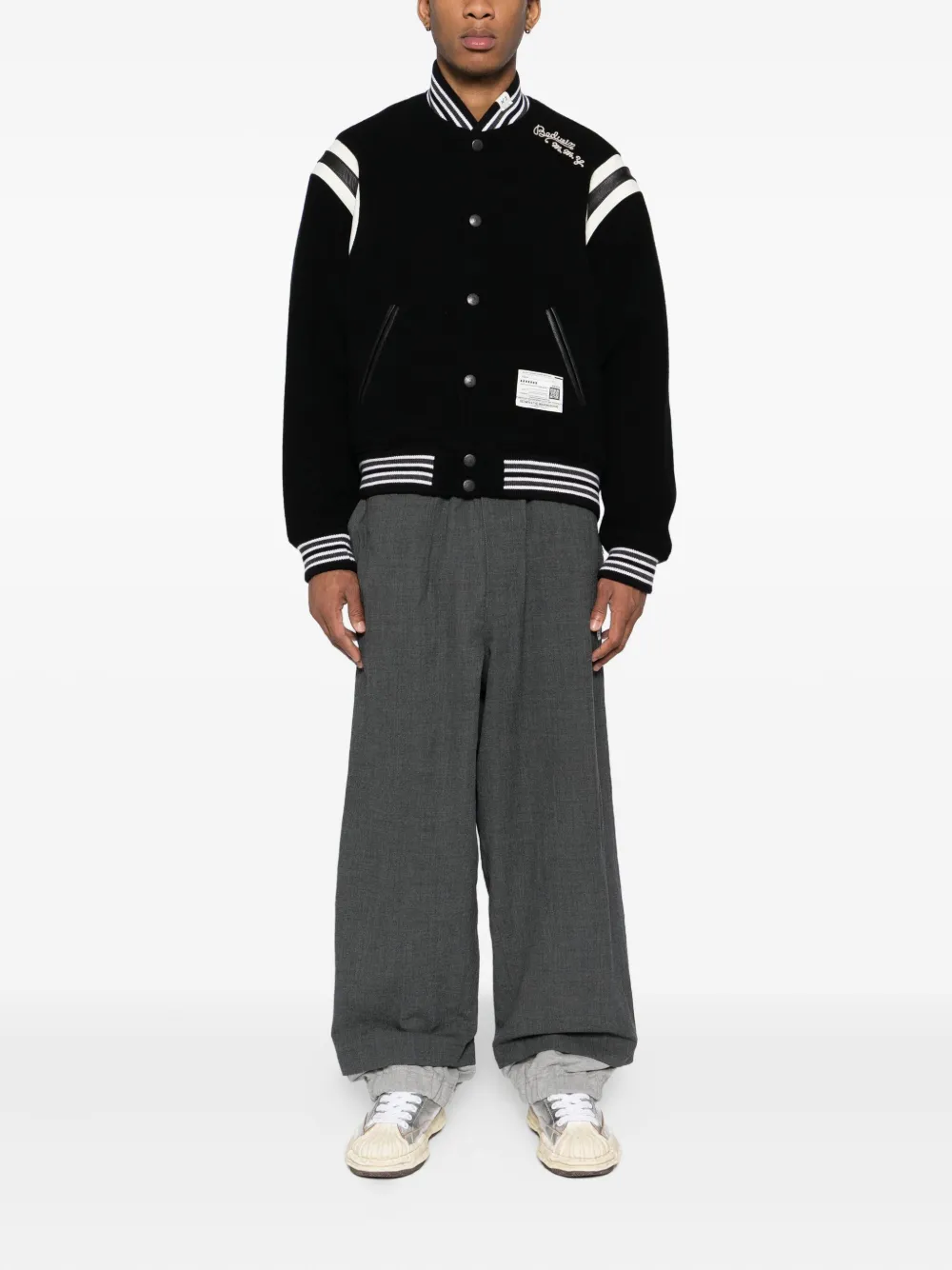 Miharayasuhiro Logo-embroidered Bomber Jacket In Black