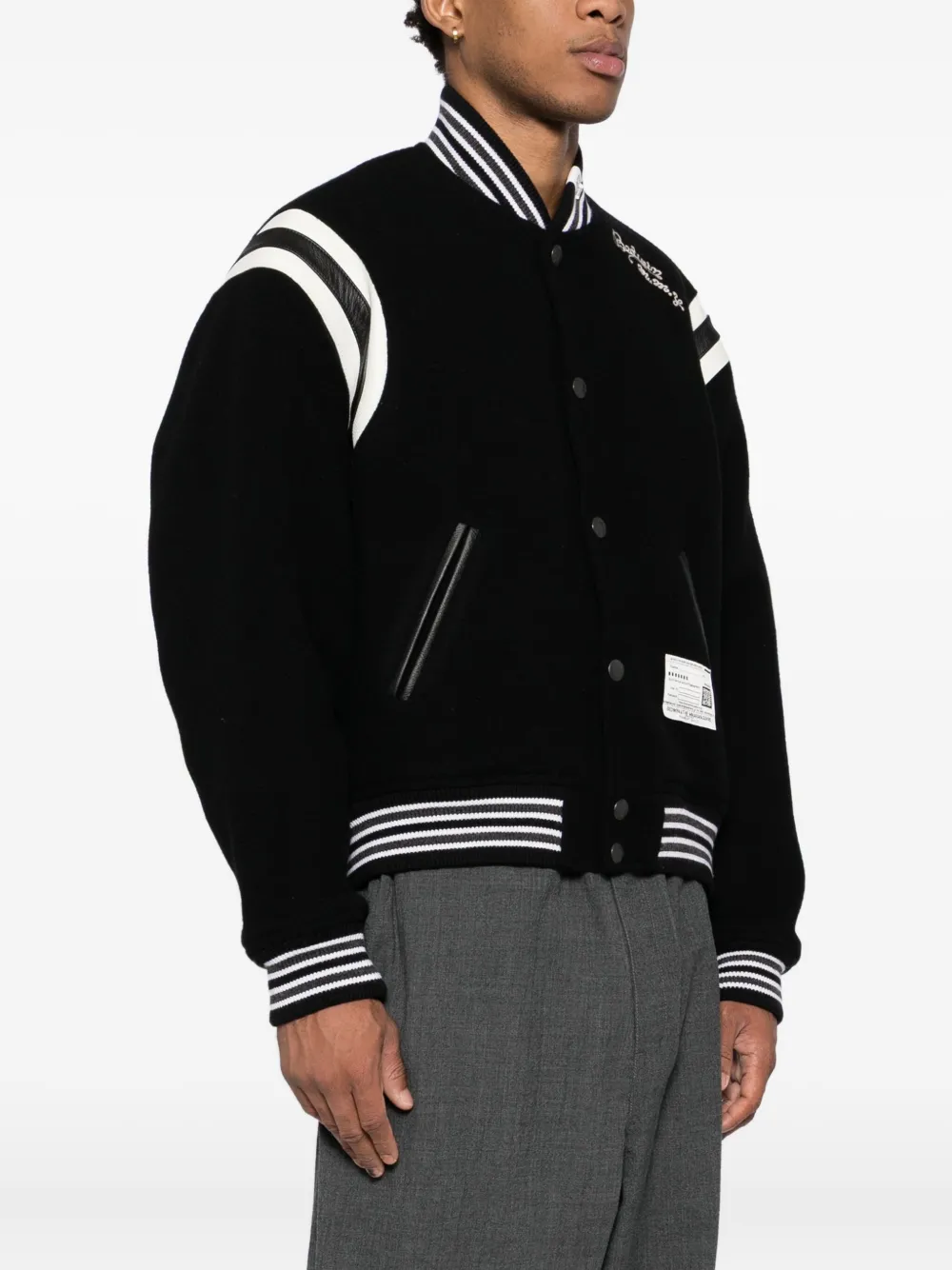 Miharayasuhiro Logo-embroidered Bomber Jacket In Black