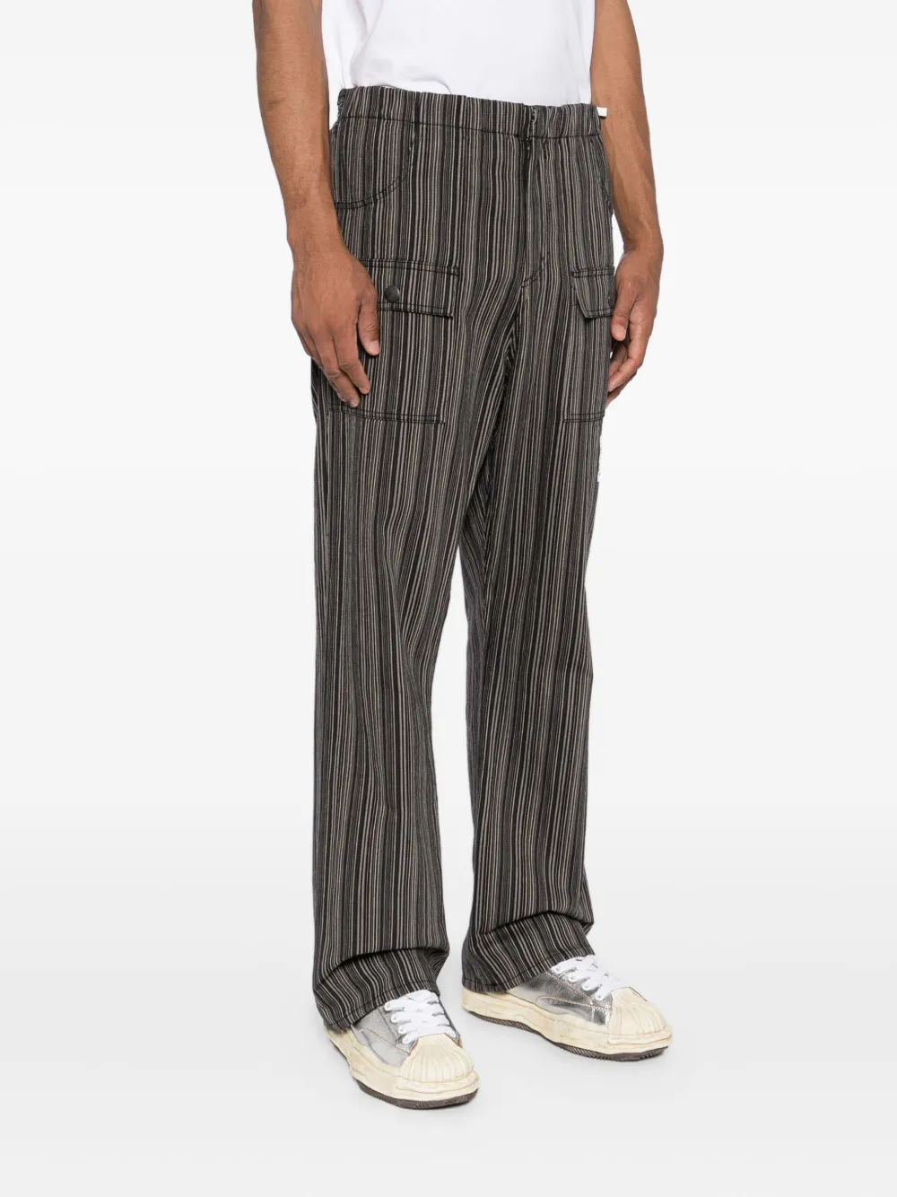Miharayasuhiro Logo-patched Straight-leg Pants In Black
