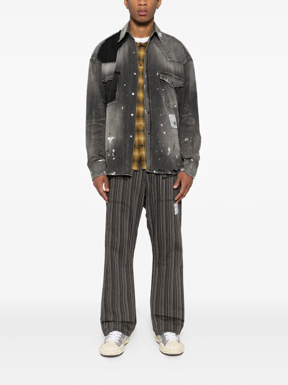 Maison MIHARA YASUHIRO Straight broek met logopatch - Zwart