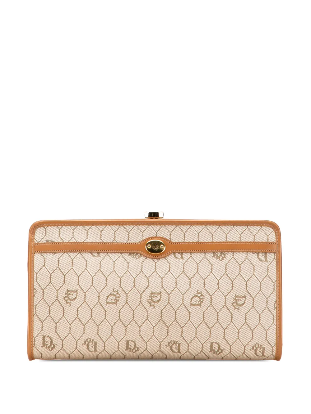 Christian Dior Pre-Owned 20th Century ハニカム コーテッドキャンバス クラッチバッグ - ブラウン Christian Dior Pre-Owned 20th Century ハニカム コーテッドキャンバス クラッチバッグ - ブラウン