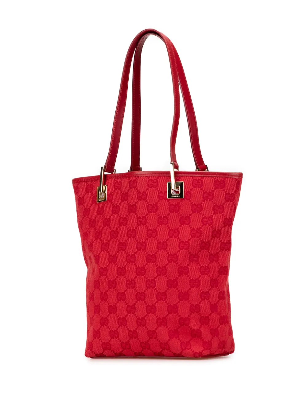 Pre-owned Gucci 2000-2015 Gg Canvas Tote Bag In Red