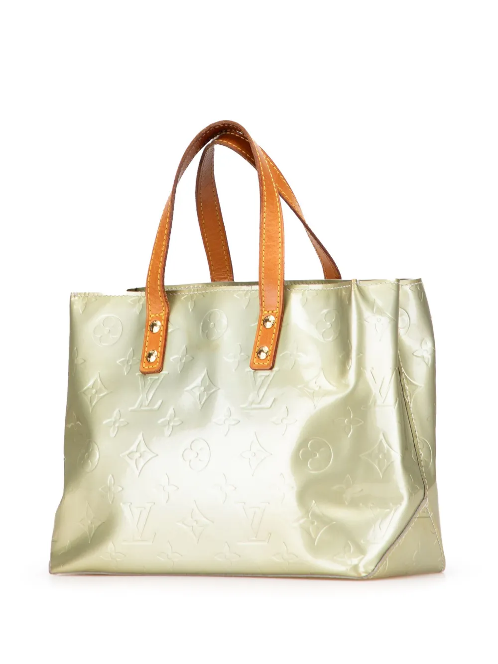 Pre-owned Louis Vuitton 2001 Monogram Vernis Reade Pm Handbag In Gray