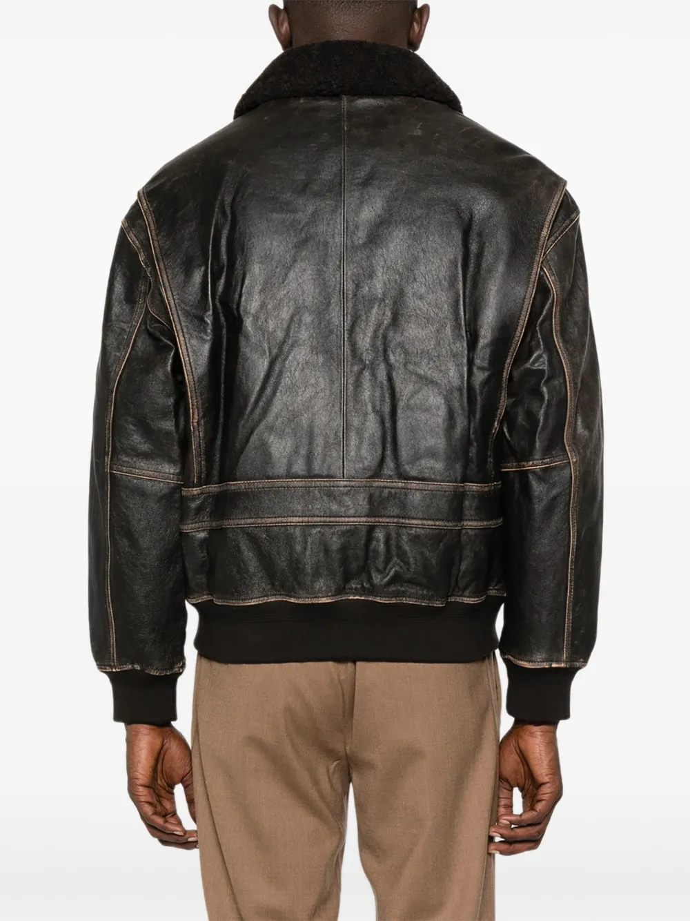Dunst Lambskin Leather Flap-pocket Coat In Black