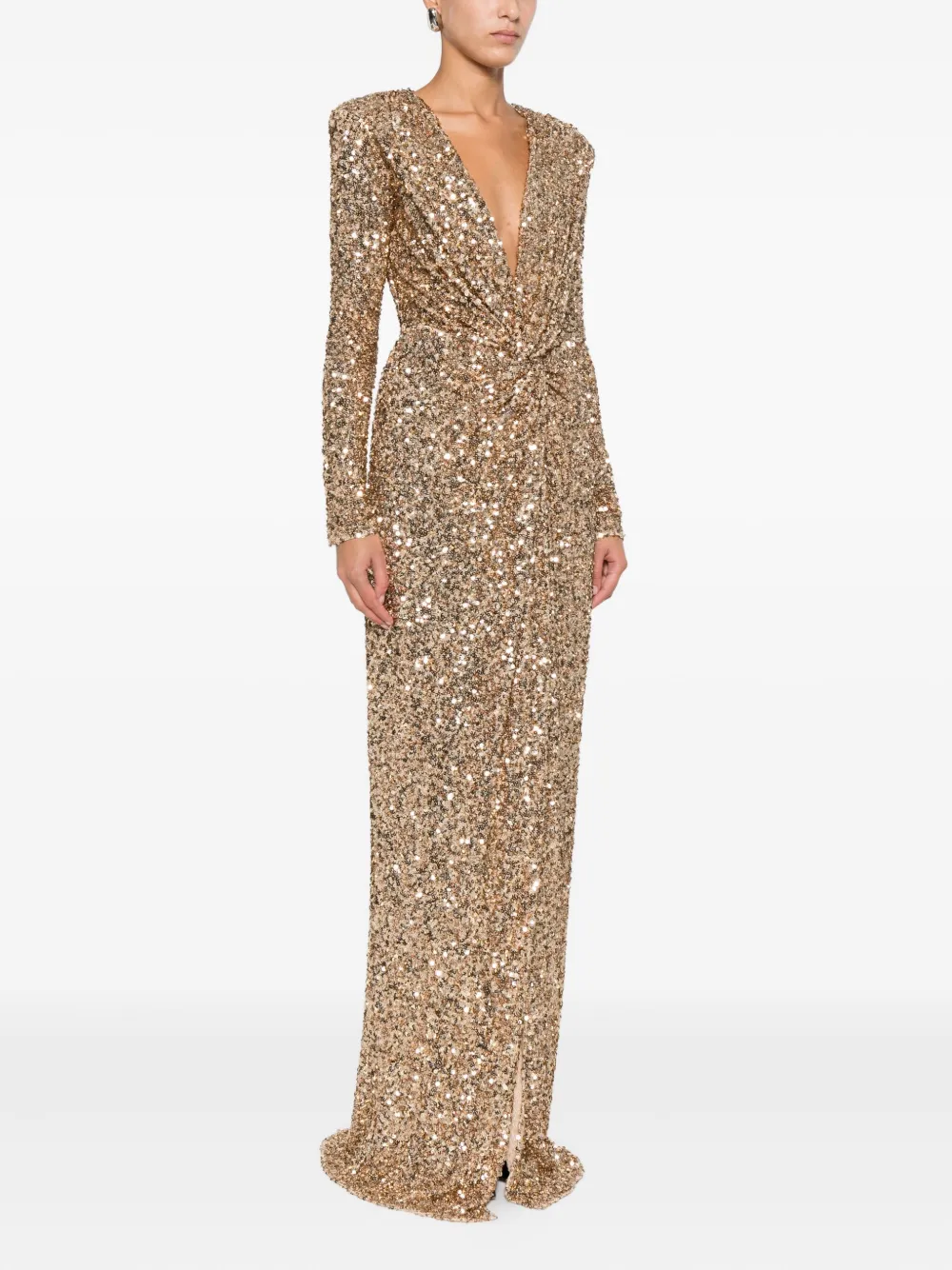 Elisabetta Franchi Jurk verfraaid met pailletten Goud
