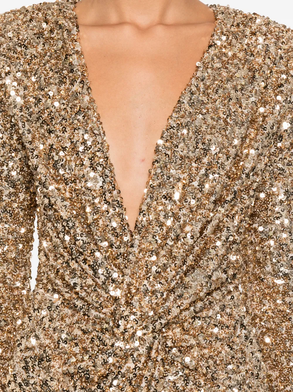 Elisabetta Franchi Jurk verfraaid met pailletten Goud