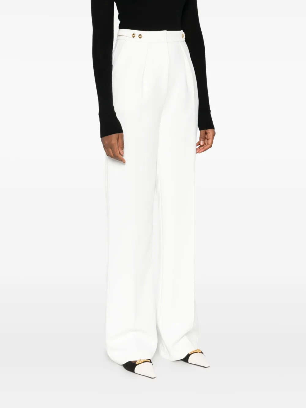Elisabetta Franchi Pleat-detail Trousers In White