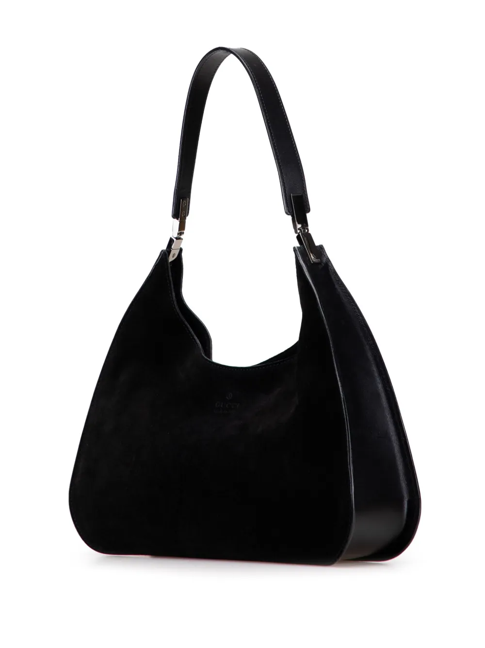 Pre-owned Gucci 2000-2015 Suede Shoulder Bag In Black