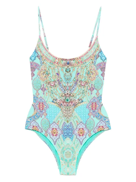 Camilla embellished paisley-print swimsuit