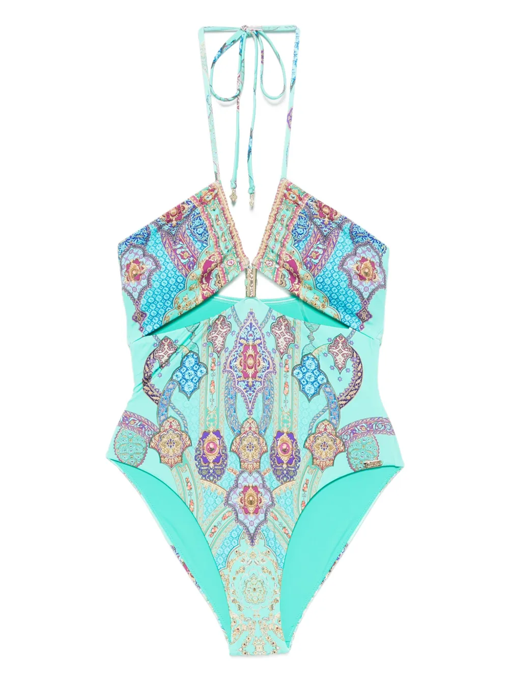 Camilla The Concubines Corridor halterneck swimsuit - ブルー Camilla The Concubines Corridor halterneck swimsuit - ブルー