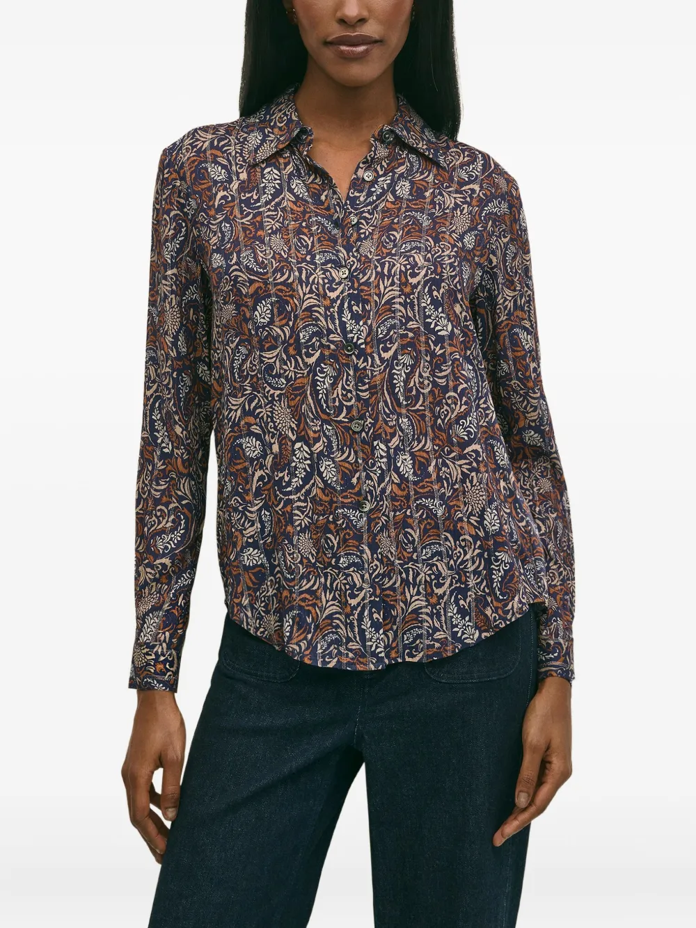  Brooks Brothers Paisley-pattern Blouse - Blue 