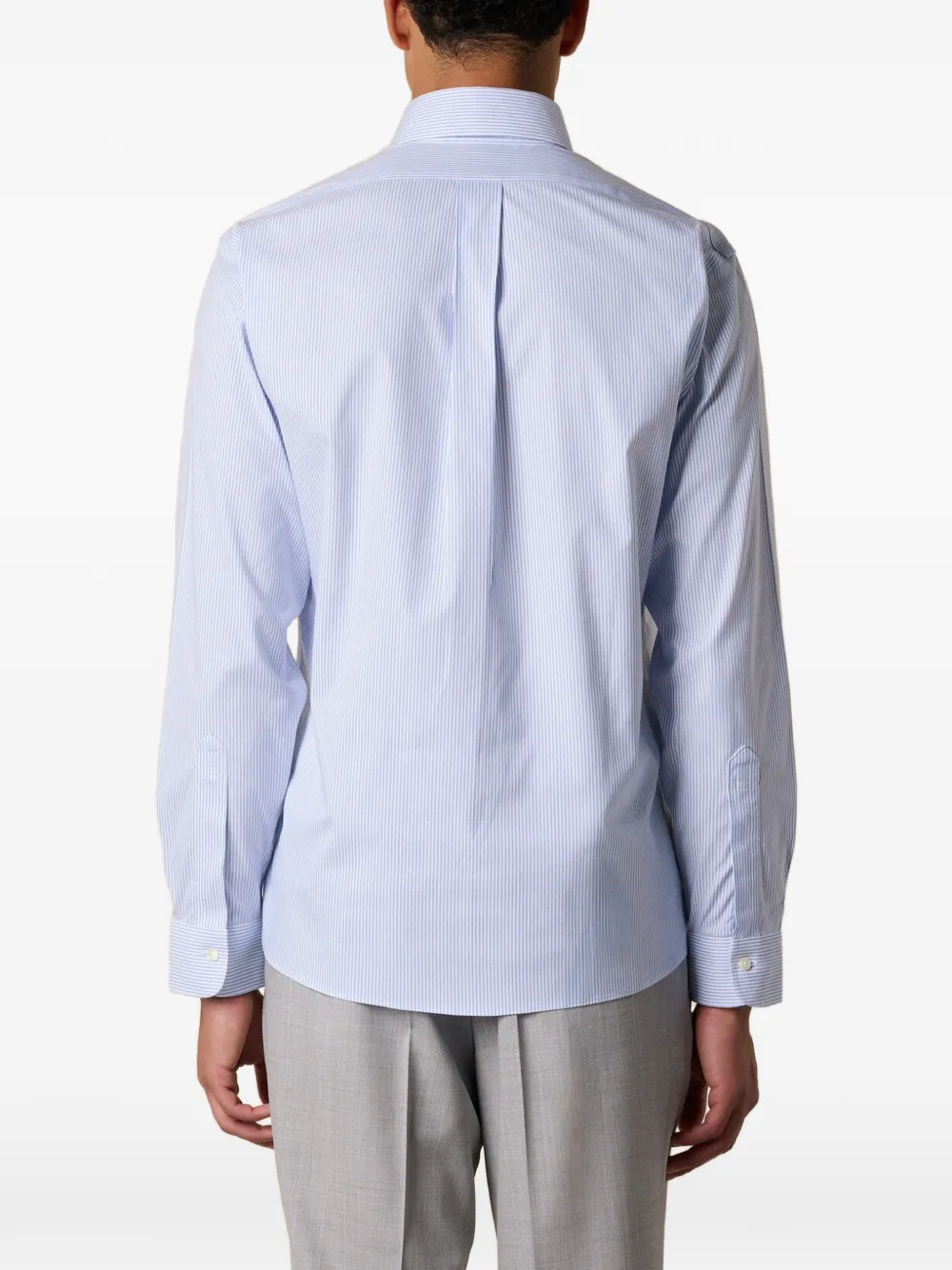 Brooks Brothers Gestreept Oxford overhemd Blauw