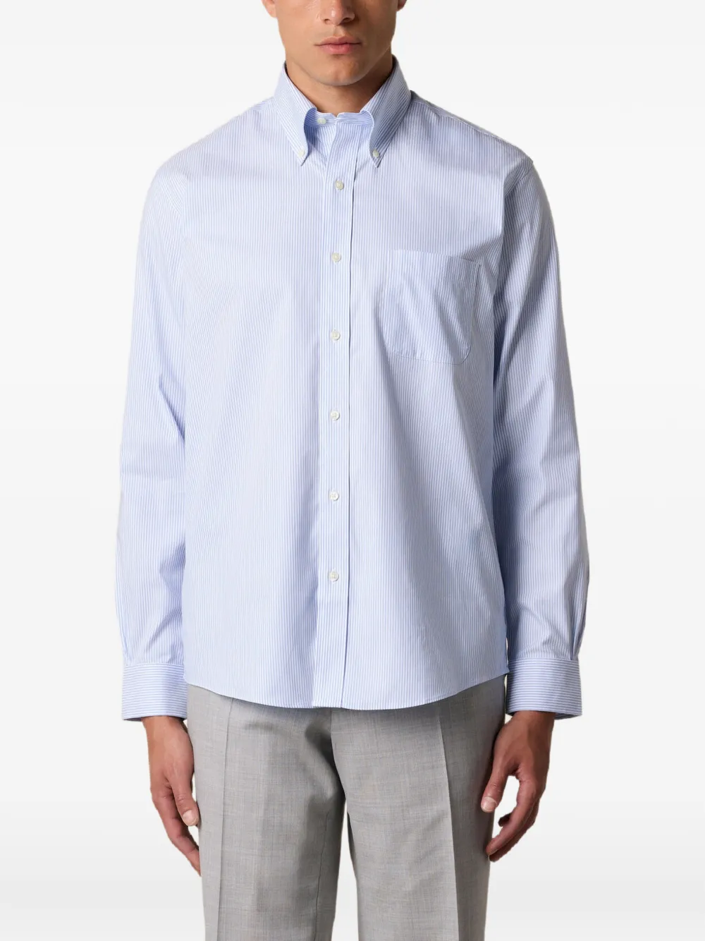 Brooks Brothers striped-pattern oxford shirt - Blau