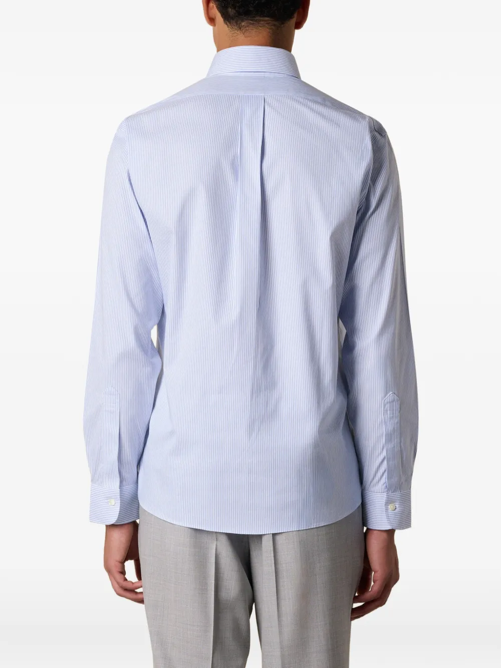 Brooks Brothers Gestreept Oxford overhemd Blauw