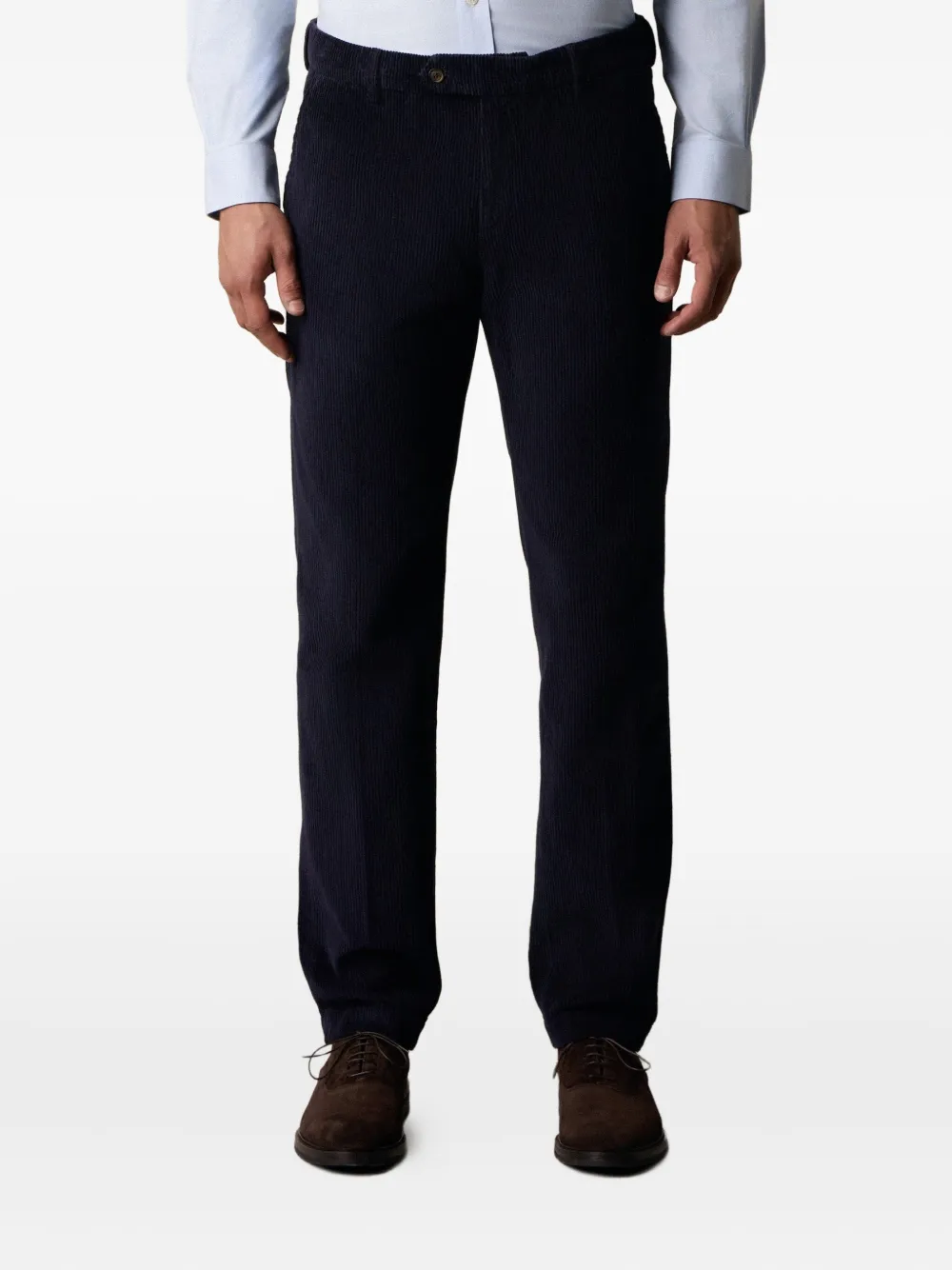 Brooks Brothers Katoenen ribfluwelen chino Blauw